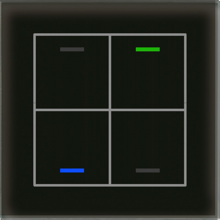 MDT BE-GTL40S.01S Glastaster II Light 4-fach, RGBW, Schwarz, Neutral