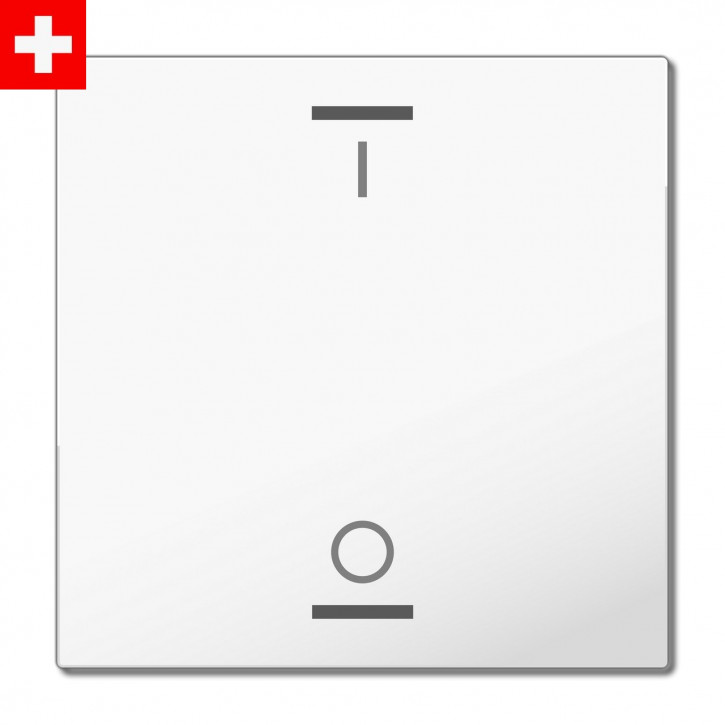 MDT BE-TAL60W111.B1 "Swiss-Edition" Wippenset für Taster Light 60-CH 1-fach, Reinweiß glänzend, Ausführung "Beleuchtung"