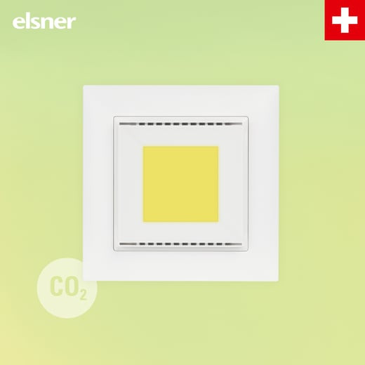 Elsner 71391 Cala KNX IL CO2 CH, reinweiß RAL 9010, CO2-Anzeige mit CO2-Sensor, Kohlendioxid-Sensor, Swiss Edition