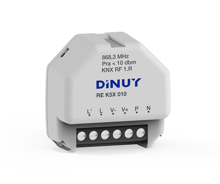 DINUY-REK5X010 KNX RF S-Mode Funk-Dimmer 1 Kanal für 1-10V bis max. 100 EVGs, UP Unterputz