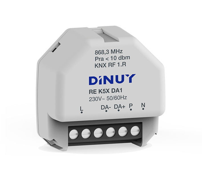 DINUY-REK5XDA1 KNX RF S-Mode Funk-Dimmer 1 Kanal DALI bis max. 64 EVGs, UP Unterputz