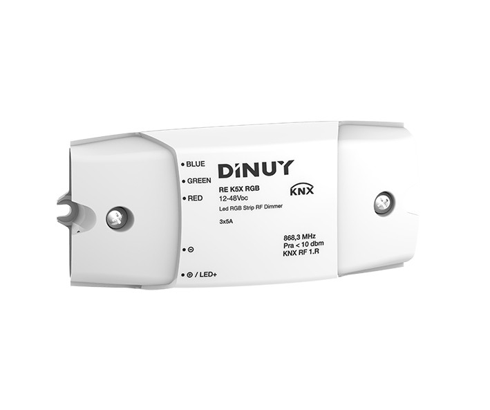 DINUY-REK5XRGB KNX RF S-Mode Funk-Dimmer RGB 3 Kanäle für LED Strips 12~48VDC, Geräteeinbau