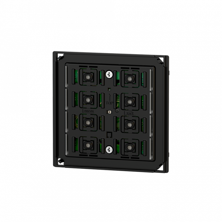 EKINEX EK-E12-TP-BG-NF KNX Tasterelektronik 4fach mit Temperatursensor, Serie-71, E12, LEDs blau/grün, NF-Serie (rahmenlos)