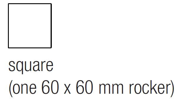 EKINEX EK-T1Q-MAL Taste für Tasterelektronik, Serie-71, 1 Stück, Plastik, quadratisch, 60x60mm, Farbe "black"