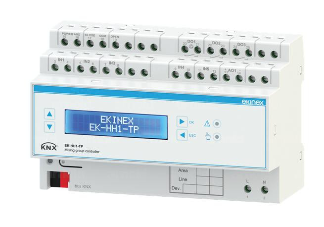 EKINEX EK-HH1-TP KNX Mischgruppenaktor für Mischventil (3-Punkt oder 0-10 Volt)