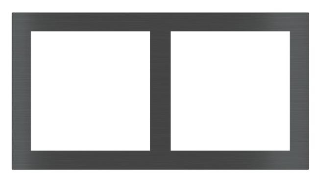 EKINEX EK-P2H-GBQ Rechteckige Platte mit 2 Plätzen (Fenster 60x60 | 60x60 mm - Radstand 68 mm) - Metall | Aluminium CH