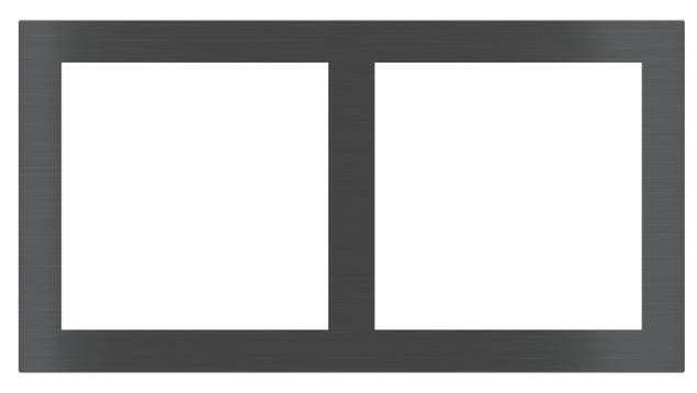 EKINEX EK-P2S-GBQ Rechteckige Platte mit 2 Plätzen (Fenster 60x60 | 60x60 mm) - Metall | Aluminium