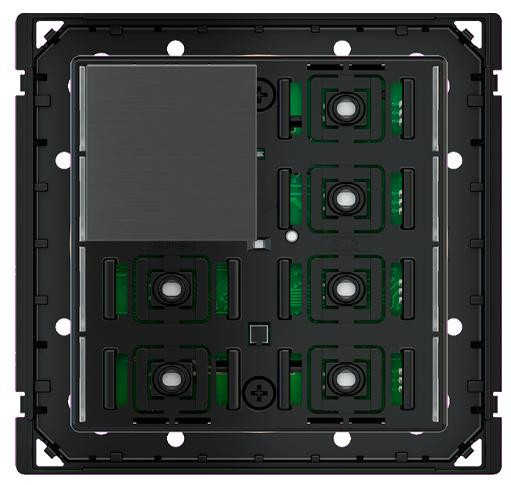 EKINEX EK-T4Q-GBQ Tasten für Tasterelektronik, Serie-71, Plastik, 4 Stück, quadratisch, 30x30mm, Farbe "aluminium"