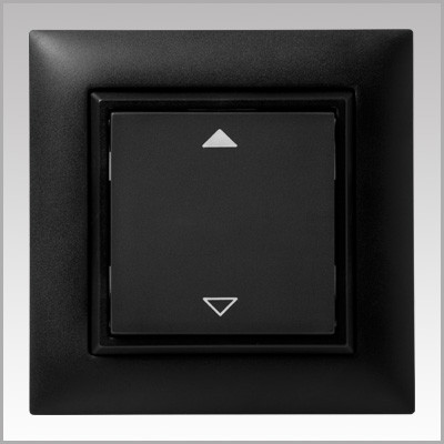 FLEXTRON Kunststoffset für ZF KNX RF Tastermodul 1-/2-fach EDIZIO Due Farbe 60 Schwarz mit Pfeil-Symbolen bedruckt