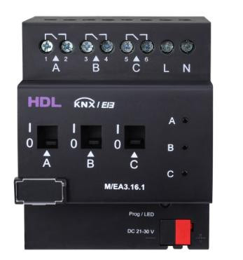 HDL-M/EA3.16.1 KNX Energiezähler Aktor, 3-Kanal, Strom, Spannung, Frequenz, Wirkenergieverbrauch