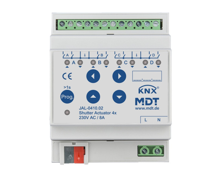 MDT JAL-0410.02 KNX Jalousieaktor 4-fach, 4TE, REG, 10A, 230VAC