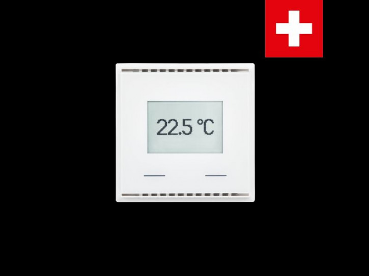 Elsner 70637 KNX TH-UP Touch CH, Reinweiß RAL 9010, KNX-Temperatur-/Feuchtesensor mit Touch-Tasten