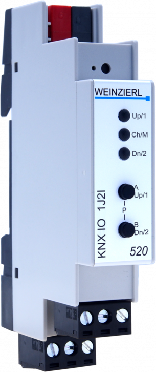 Weinzierl 5225 KNX IO 520, KNX Jalousieaktor mit Binäreingang, 1 Ausgang, 2 Eingängen, Logik- und Timerfunktionen - 1TE (18mm)