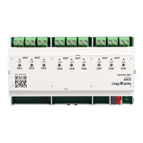 Lingg&Janke 79235SEC A9F16H-SEC KNX Secure Schaltaktor 9-fach, Handbedienung, 9 TE  Schaltleistung 16A 250 VAC, C-Last 200µF