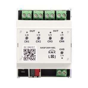 Lingg&Janke 79237SEC AH5F16H-SEC KNX Secure Schaltaktor 5-fach, Handbedienung, 4 TE  Schaltleistung 16A 250 VAC, C-Last 140µF