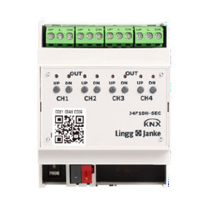 Lingg&Janke 79437SEC J4F10H-SEC KNX Secure Jalousie-/Rollladenaktor 4-fach 10A, Handbedienung, 3 TE  Schaltleistung 10A 250 VAC, C-Last 140µF