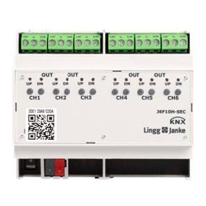 Lingg&Janke 79438SEC J6F10H-SEC KNX Secure Jalousie-/Rollladenaktor 6-fach 10A, Handbedienung, 6 TE  Schaltleistung 10A 250 VAC, C-Last 140µF