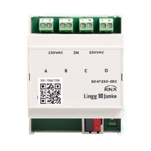 Lingg&Janke 79532SEC BE4F230-SEC KNX Secure Binäreingang 4-fach, Signaleingang 230V AC/DC, 4 TE
