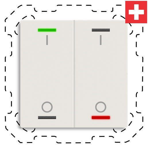 MDT BE-TAL60T211.B1 "Swiss-Edition" Taster Light 60 2-fach, RGBW, Reinweiß glänzend, Ausführung SCHALTEN mit 2 Tastenpaar, 4 Tasterflächen, mit Temperatursensor, Integrierter Busankoppler