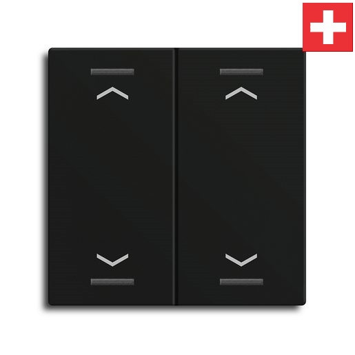 MDT BE-TAL60W216.A1 "Swiss-Edition" Wippenset für Taster Light 60-CH 2-fach, Schwarz, Ausführung "Jalousie"