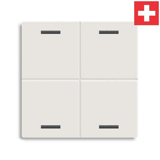 MDT BE-TAL60W411.01 "Swiss-Edition" Wippenset für Taster Light 60-CH 4-fach, Reinweiß glänzend, Ausführung "Neutral"