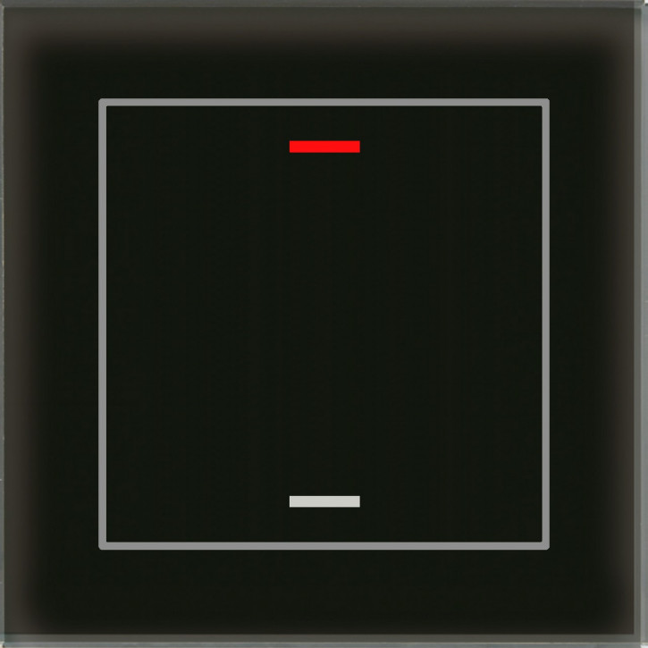 MDT BE-GTL10S.01S KNX Glastaster II Light 1-fach, RGBW, Schwarz, Ausführung NEUTRAL mit 1 Tastenpaar, 2 Sensorflächen, integrierter Busankoppler