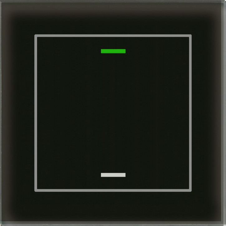 MDT BE-GTL1TS.01S KNX Glastaster II Light 1-fach, RGBW, Schwarz, Ausführung NEUTRAL, mit Temperatursensor, mit 1 Tastenpaar, 2 Sensorflächen, integrierter Busankoppler