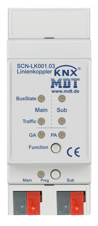 MDT SCN-LK001.03 Bereichs-/ Linienkoppler, 2TE, REG, unterstützt erw. Gruppenadressen und KNX Data Secure