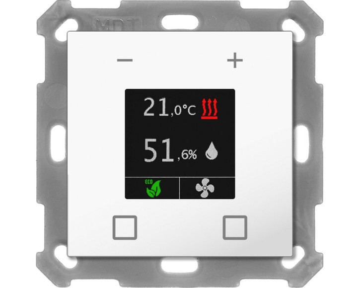 MDT SCN-RTN55S.01 Raumtemperatur-Nebenstelle Smart 55mm mit Farbdisplay, Reinweiß glänzend
