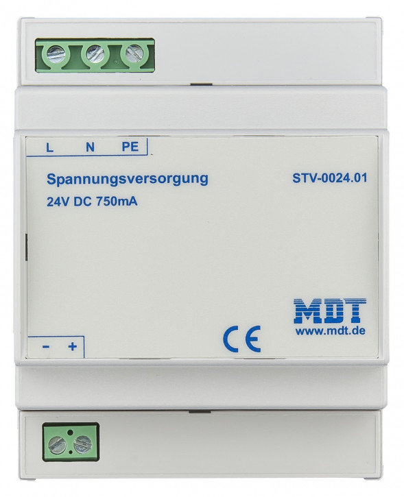 MDT STV-0024.01 Spannungsversorgung, 4TE, REG, 750mA, 24VDC