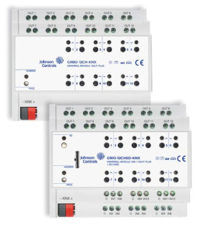 Johnson-Controls - GRBO-12SDCH-KNX - KNX Universalaktor 12-fach, 16A, + SD-Karte für die Speicherung der Geräte-Programmierung